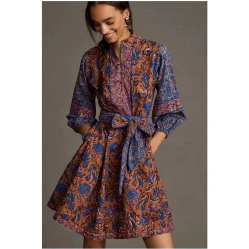 Anthropologie Sue Sartor Flounce Shorty Dress Medium New